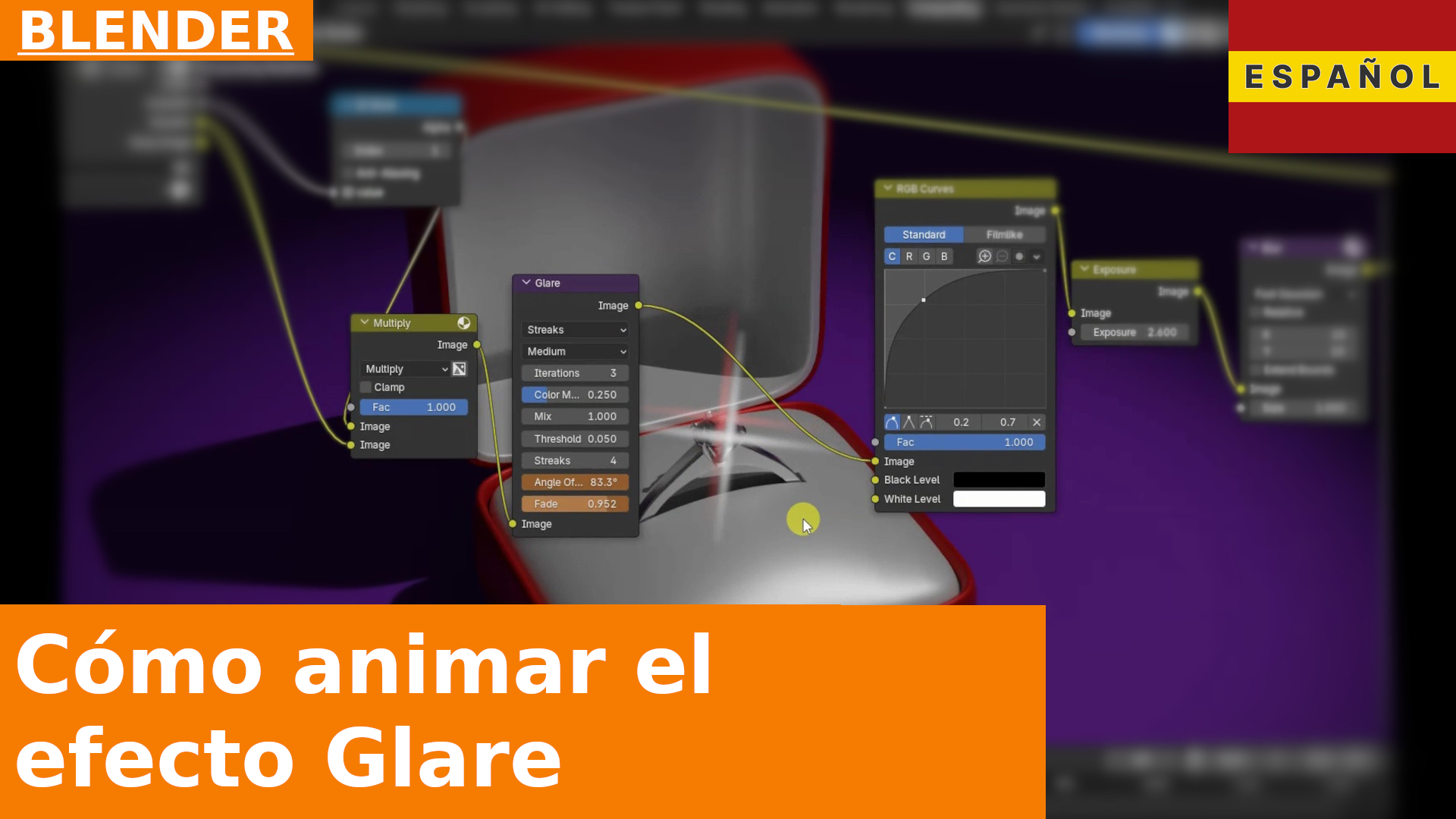 Animación de un Efecto de Destellos en Composición con Máscaras y Capas de Vista | Blender 4.x