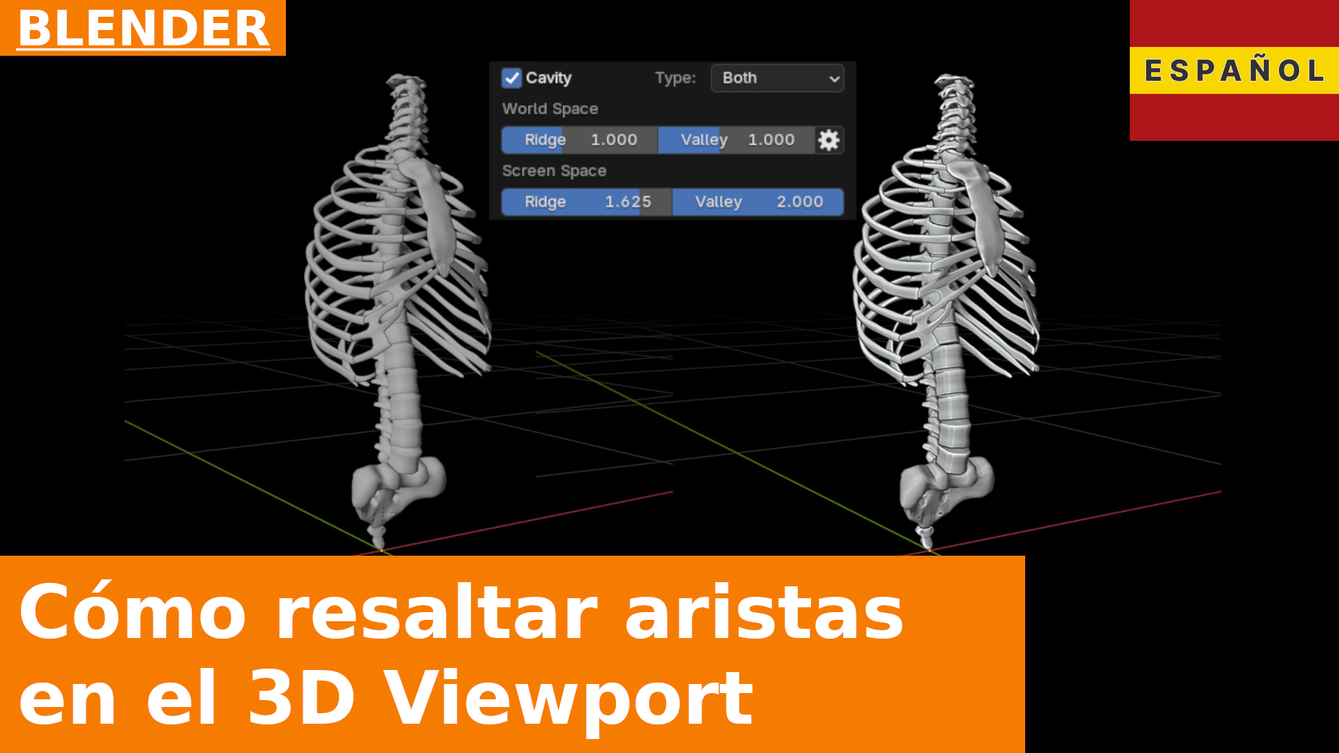 Cómo resaltar bordes en la vista 3D con la opción "Cavity" | Fundamentos de la interfaz de Blender