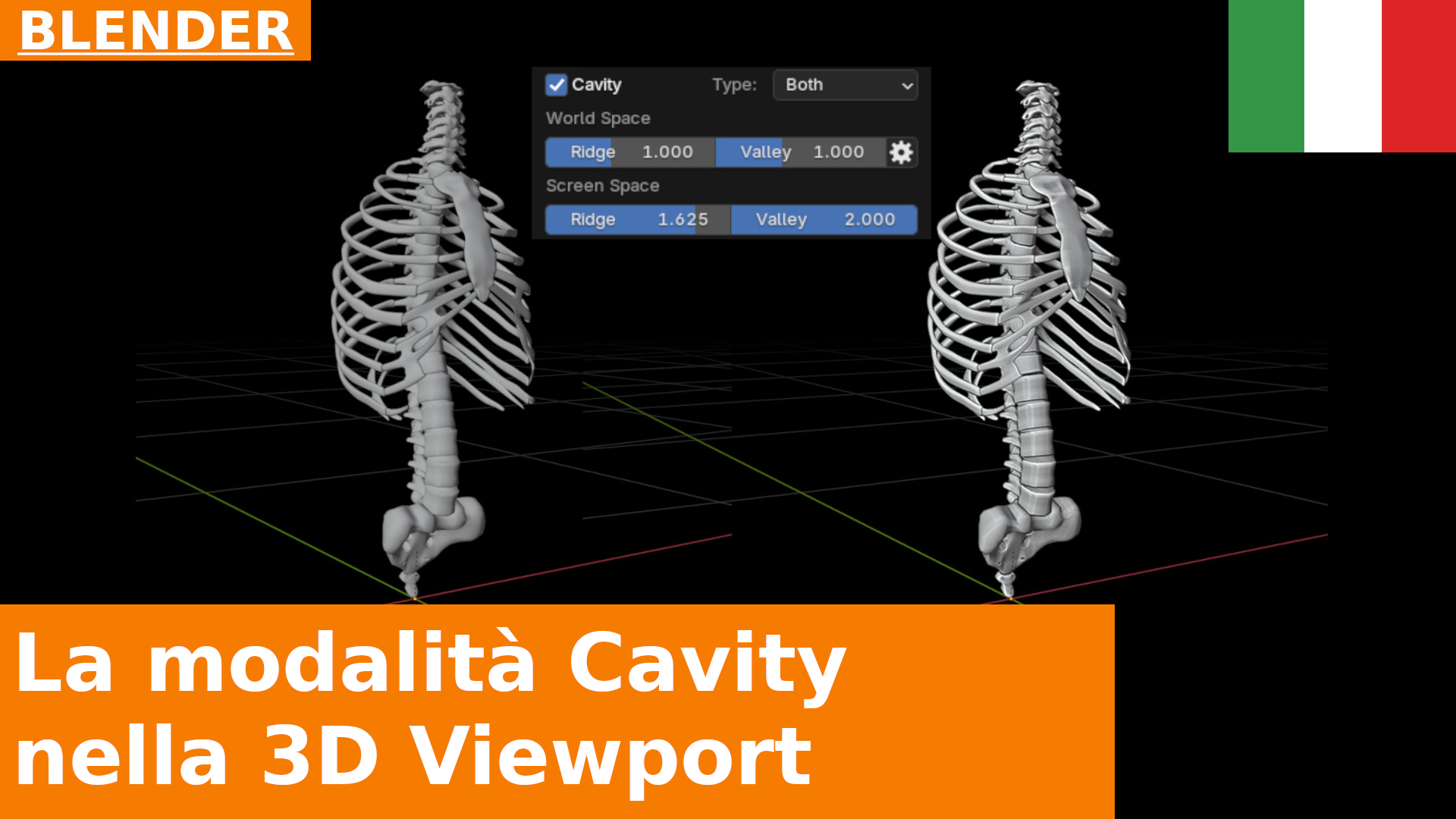Come far risaltare gli spigoli nella 3D Viewport con l'opzione Cavity | BASI dell'interfaccia di Blender