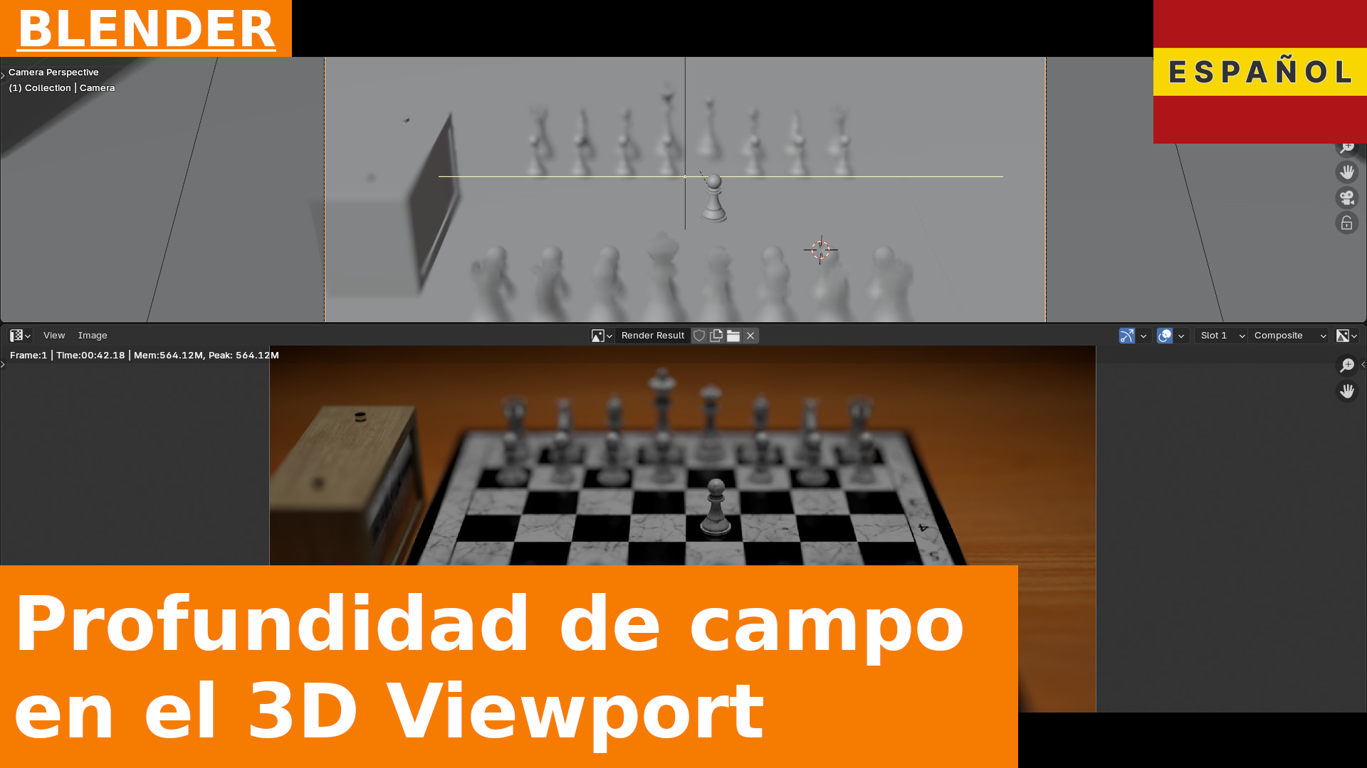 Cómo Configurar la Profundidad de Campo para la Cámara en Blender (Vista 3D y Renderizado)
