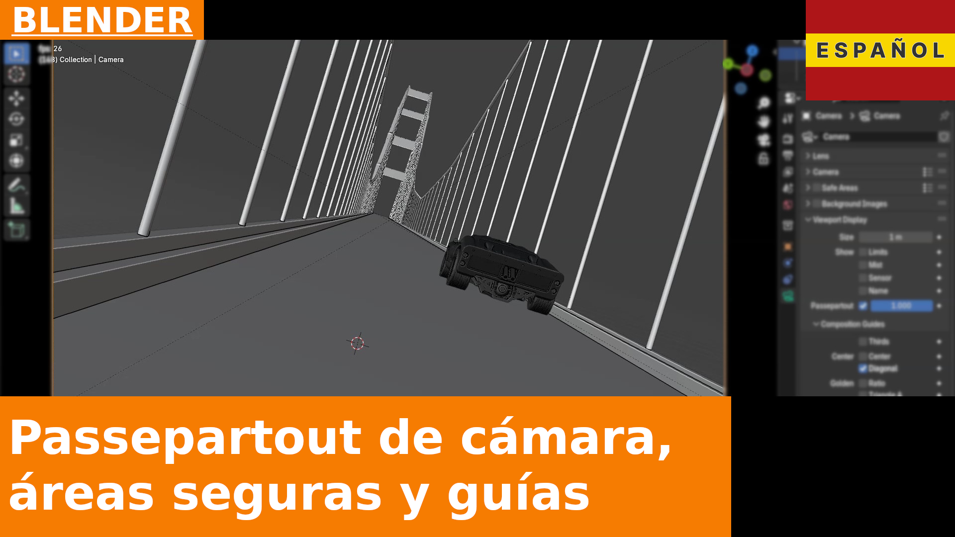 Passepartout, Áreas Seguras y Guías de Composición de la Cámara en Blender