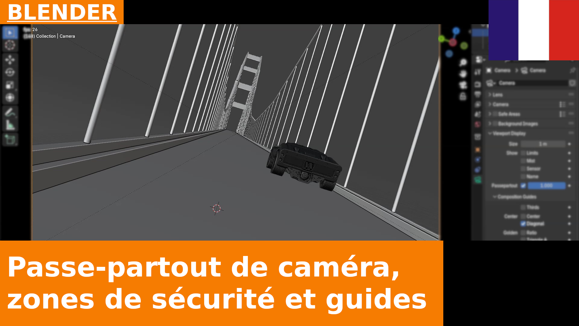 Passepartout, Safe Areas et Composition Guides de la caméra dans Blender