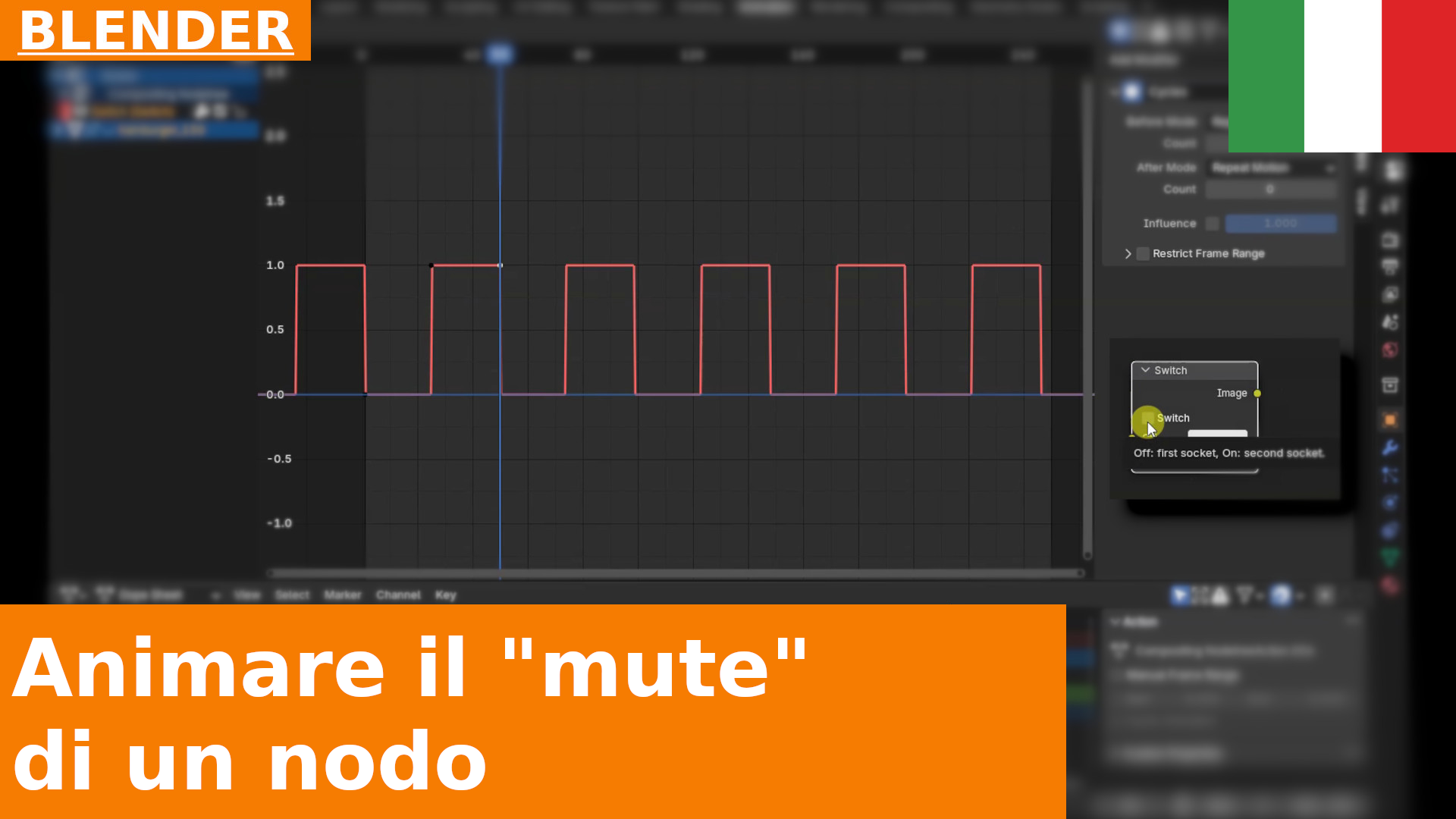 Animare il Muting di un Nodo di Compositing mediante Switch | Blender 4.3 Quick Tip