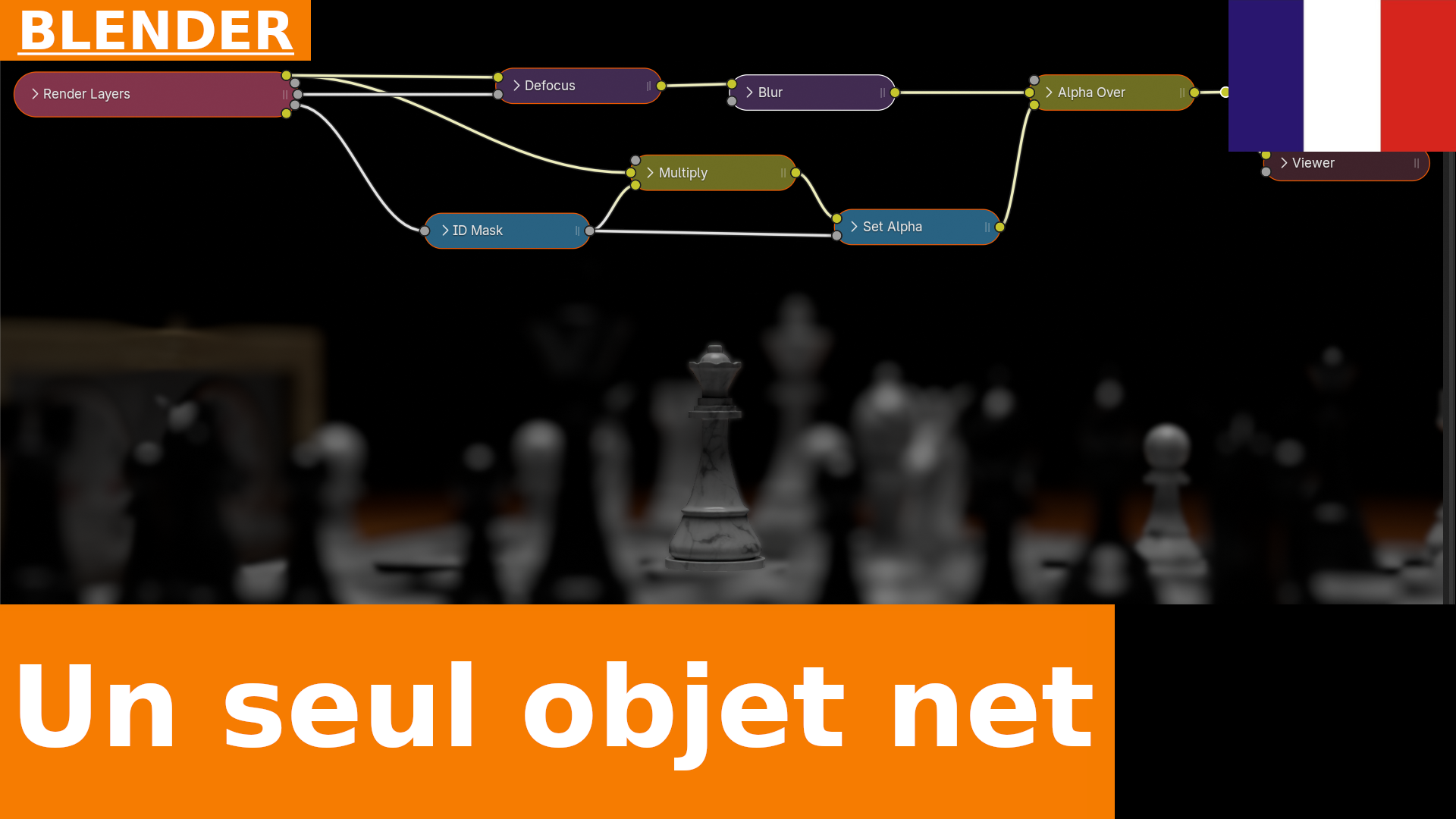 Profondeur de champ avec un seul objet parfaitement net grâce au compositing dans Blender