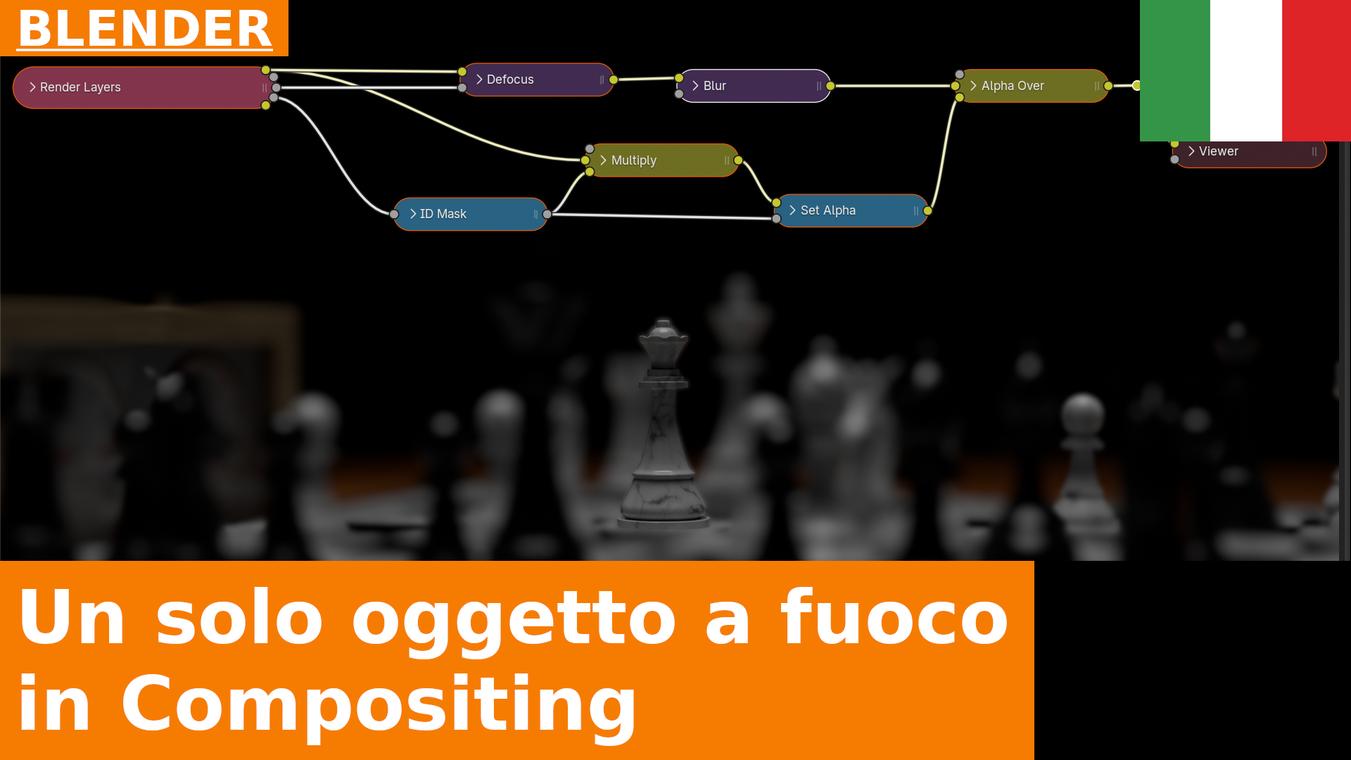 Profondità di Campo con un solo oggetto perfettamente a fuoco nella scena con il Compositing in Blender