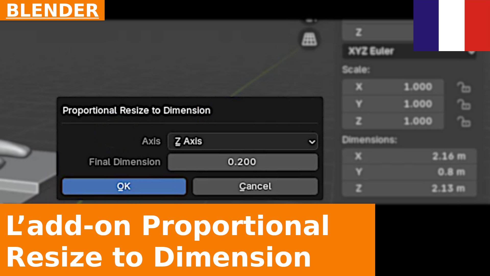 Comment utiliser l’add-on Proportional Resize to Dimension dans Blender 4.3 | Tutoriel