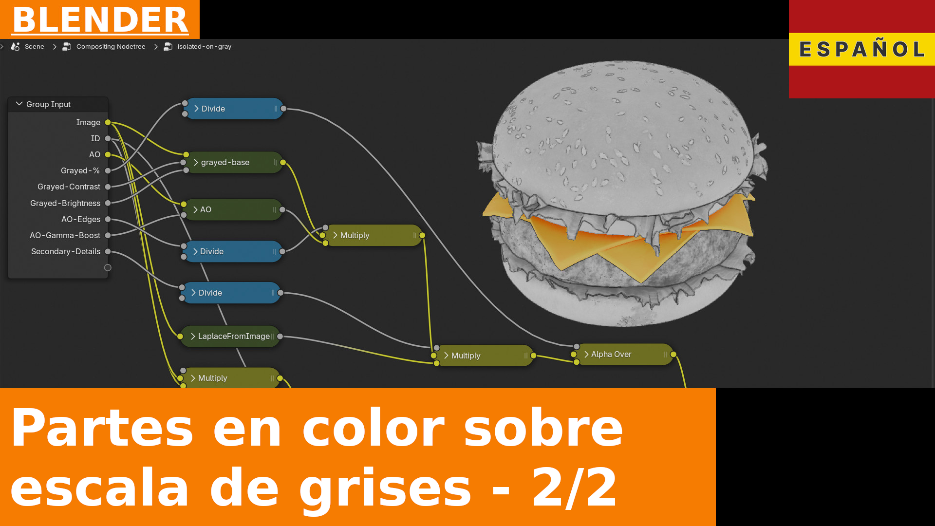 Renderizado Parcialmente en Color y Parcialmente en Escala de Grises | Un Grupo de Composición Gratuito para Blender | Tutorial 2 de 2