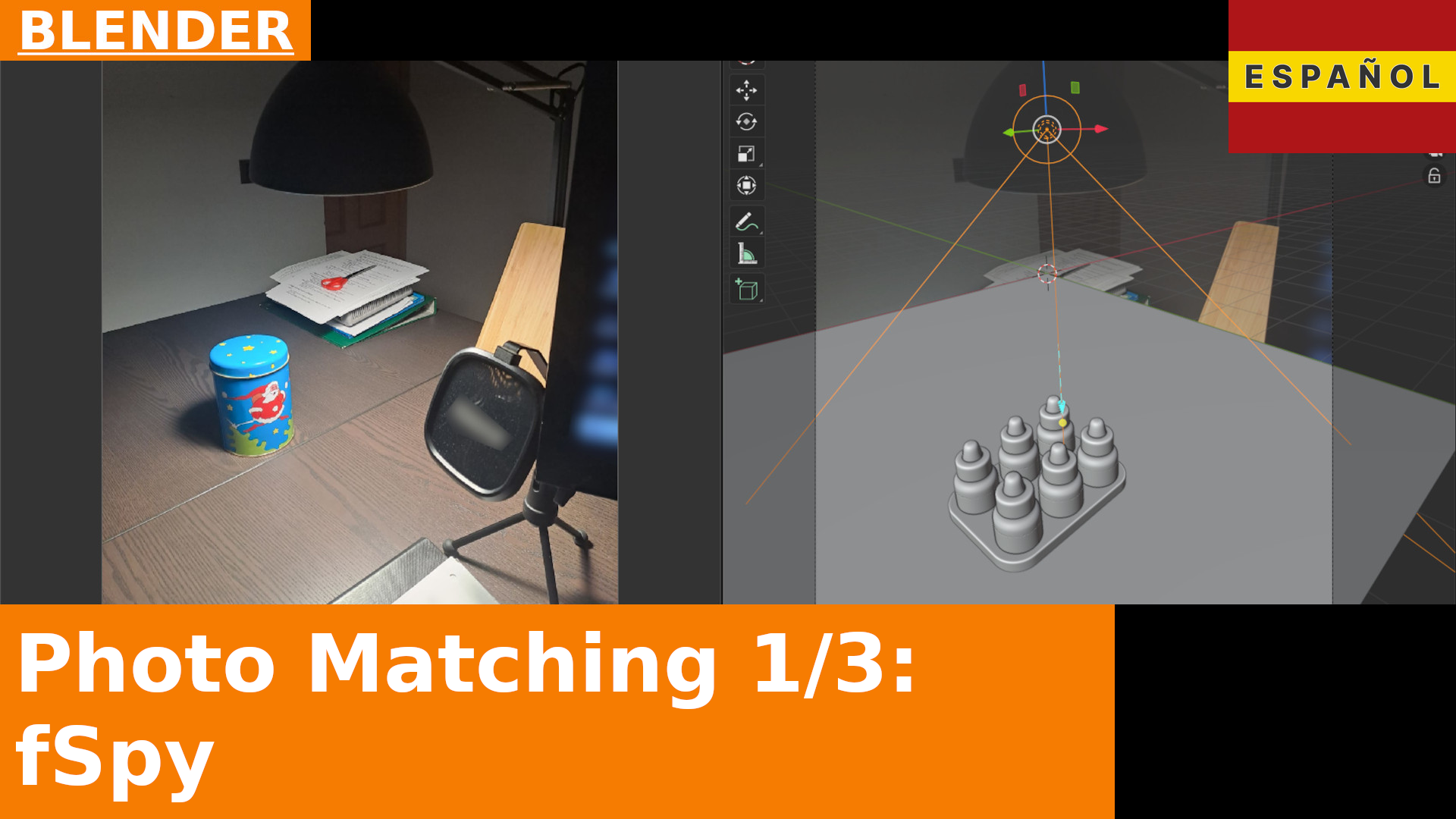 Coincidencia de Fotos en Blender, Parte 1: Cómo Posicionar la Cámara con fSpy | Tutorial de Blender 4.x