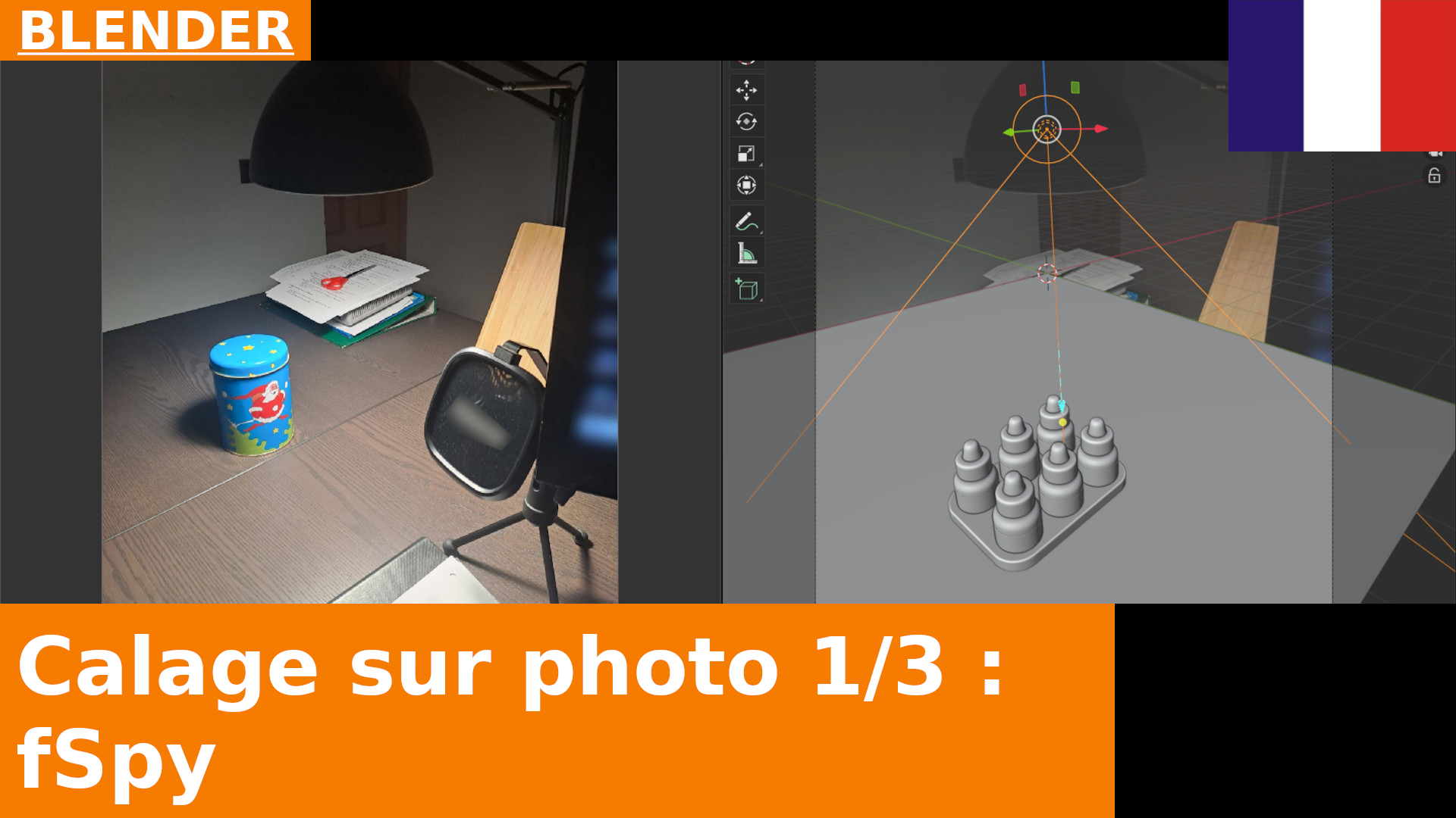 Correspondance photo dans Blender, partie 1 : positionner la caméra avec fSpy | Tutoriel Blender 4.x