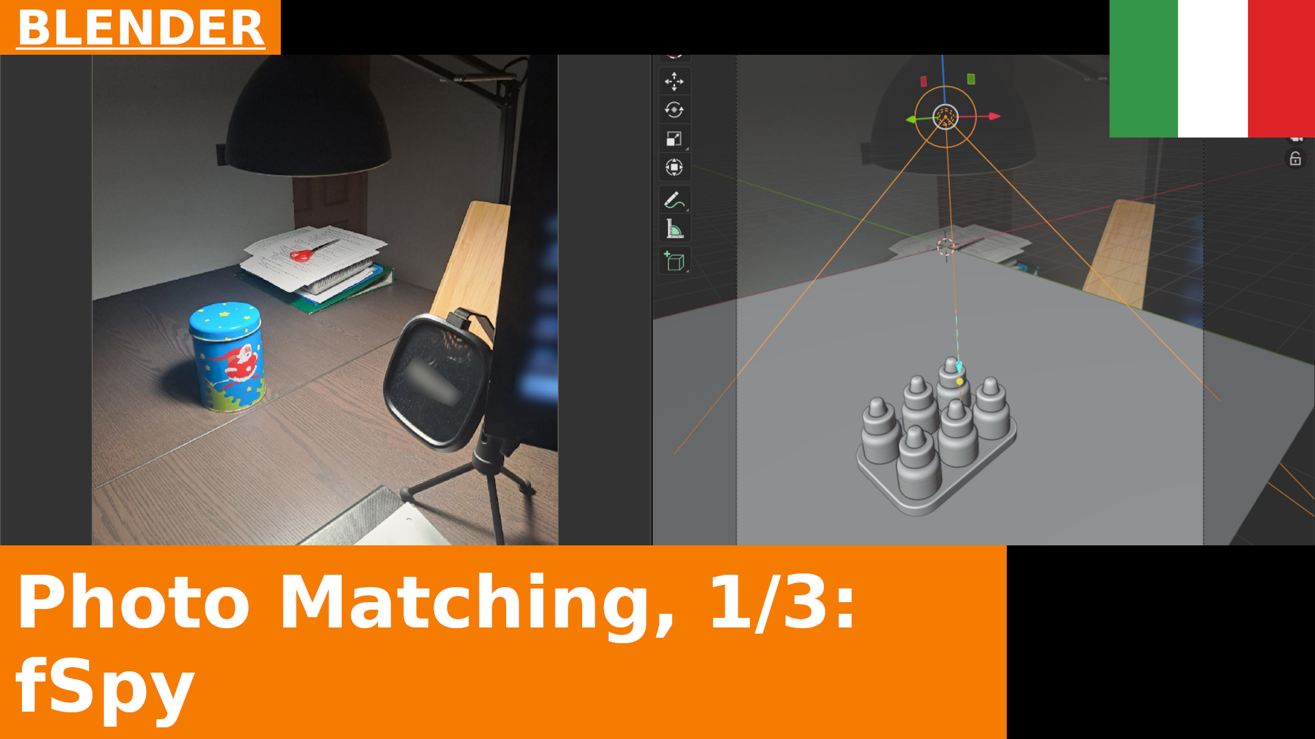 Fotoinserimento in Blender, parte 1: come posizionare la telecamera con fSpy | Blender 4.x tutorial
