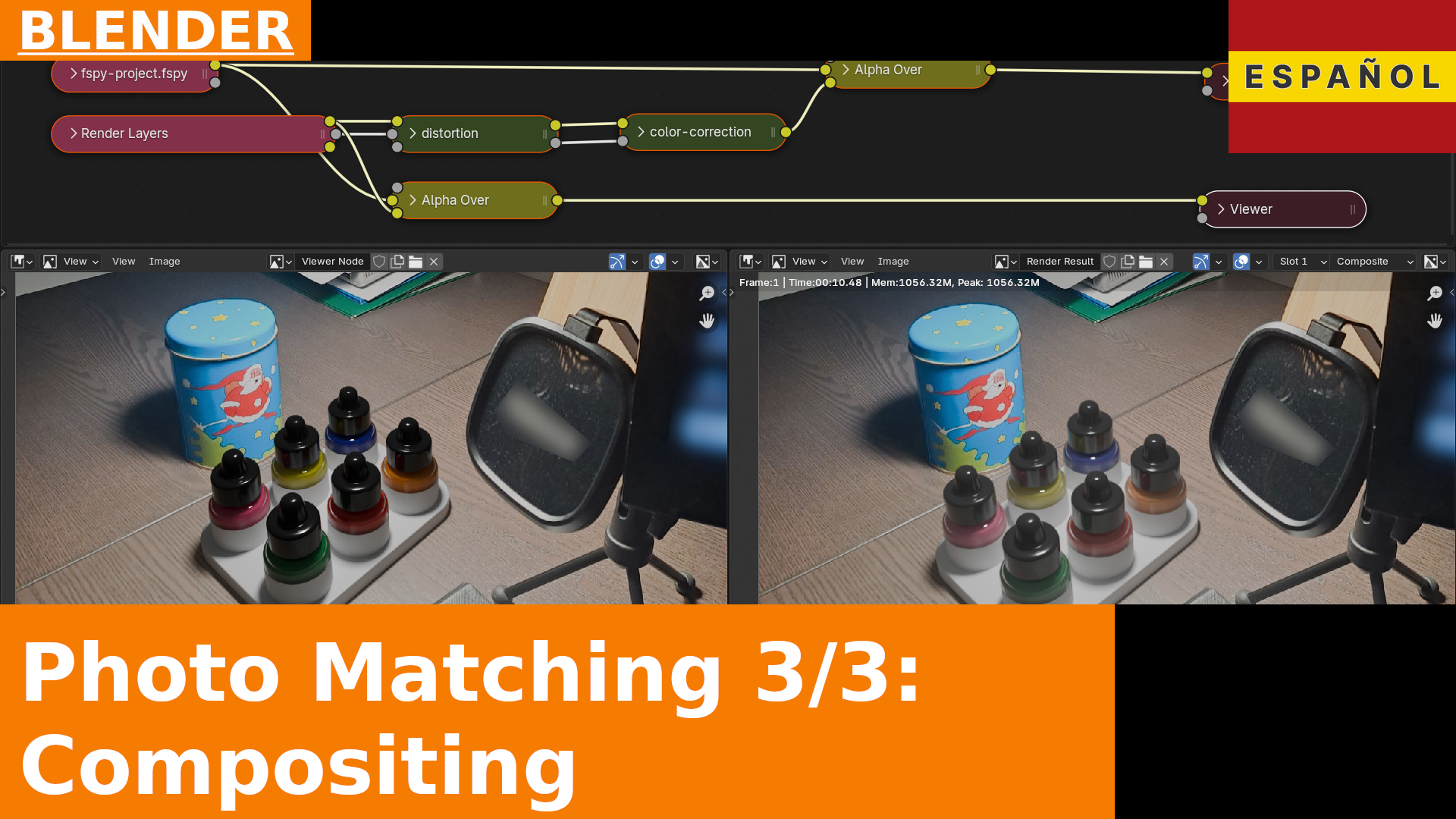 Coincidencia de Fotos en Blender, Parte 3: Compositing | Tutorial de Blender 4.x