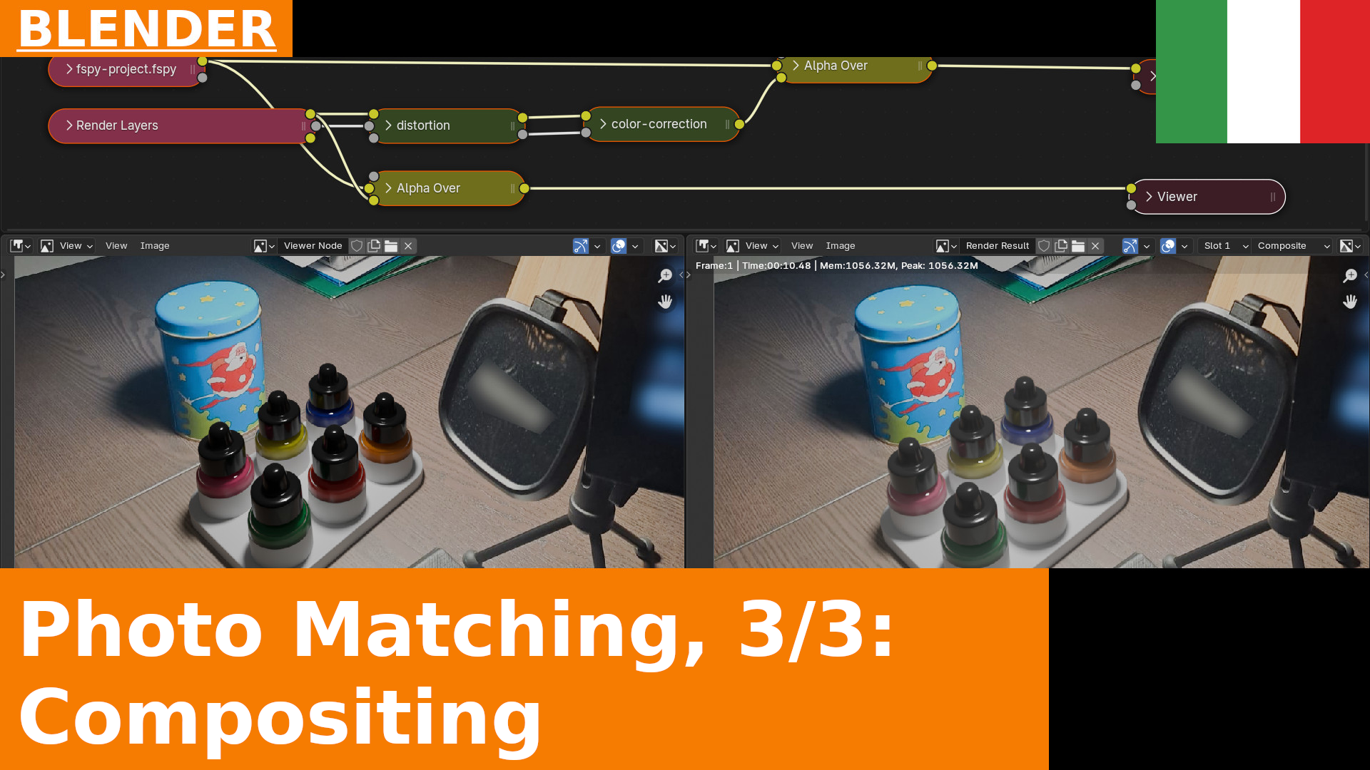 Fotoinserimento in Blender, parte 3: Compositing | Blender 4.x tutorial