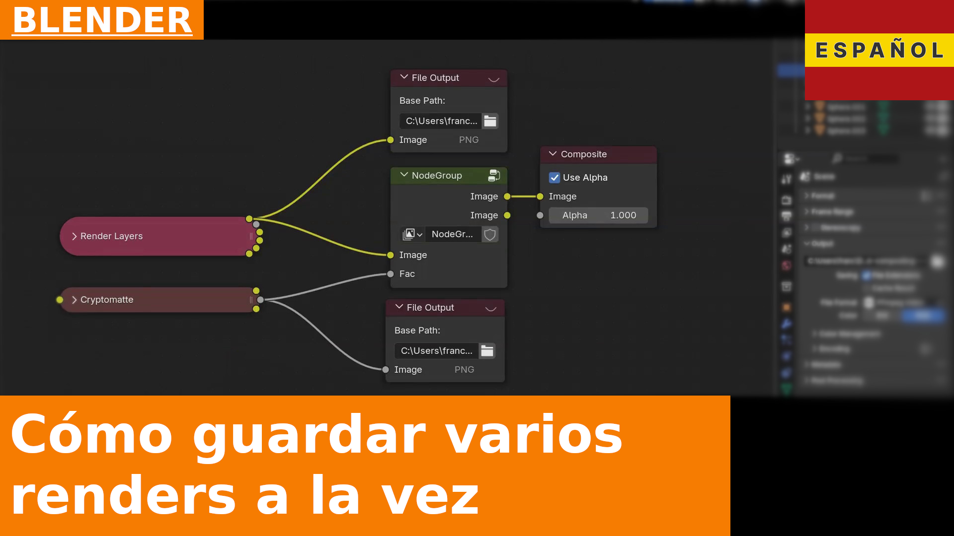 Cómo Guardar Diferentes Versiones del Renderizado (Composición) al Mismo Tiempo Usando File Output Nodes en Blender 4.3