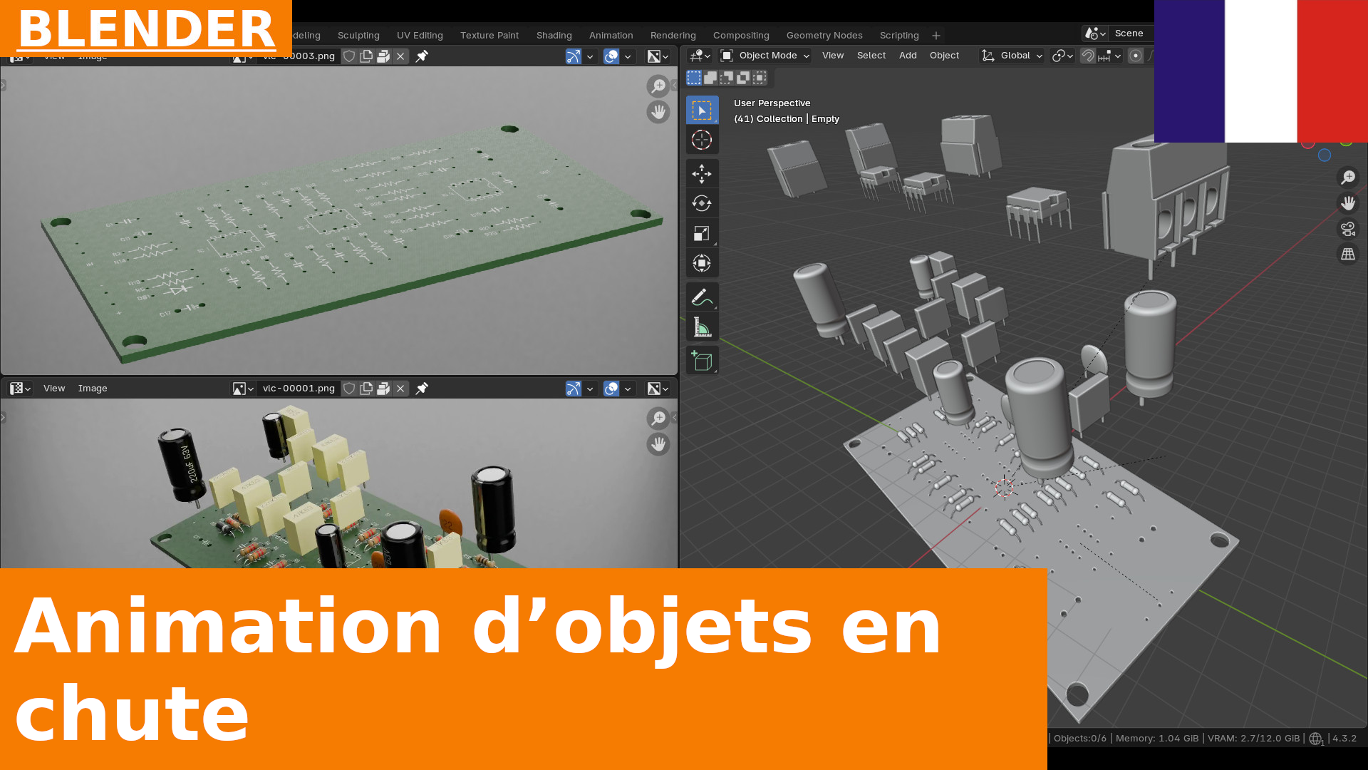 Objets parentés et décalage des keyframes : une animation simple dans Blender 4.3 | Tutoriel de base