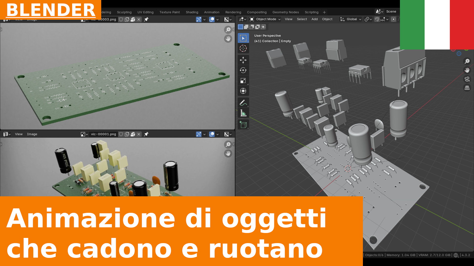 Oggetti imparentati e spostamento di keyframes: una semplice animazione in Blender 4.3 | Tutorial base