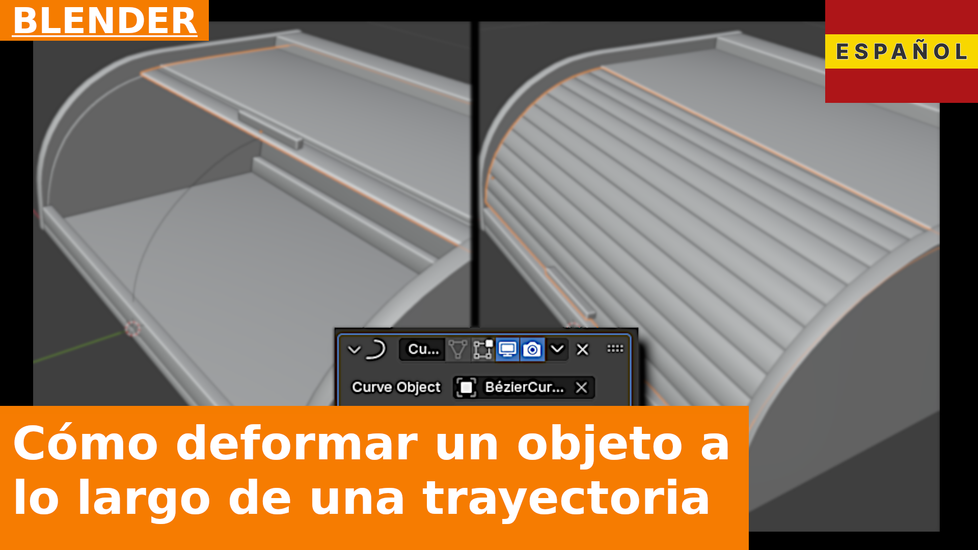 Cómo deformar un objeto a lo largo de un camino usando el modificador Curve en Blender 4.3