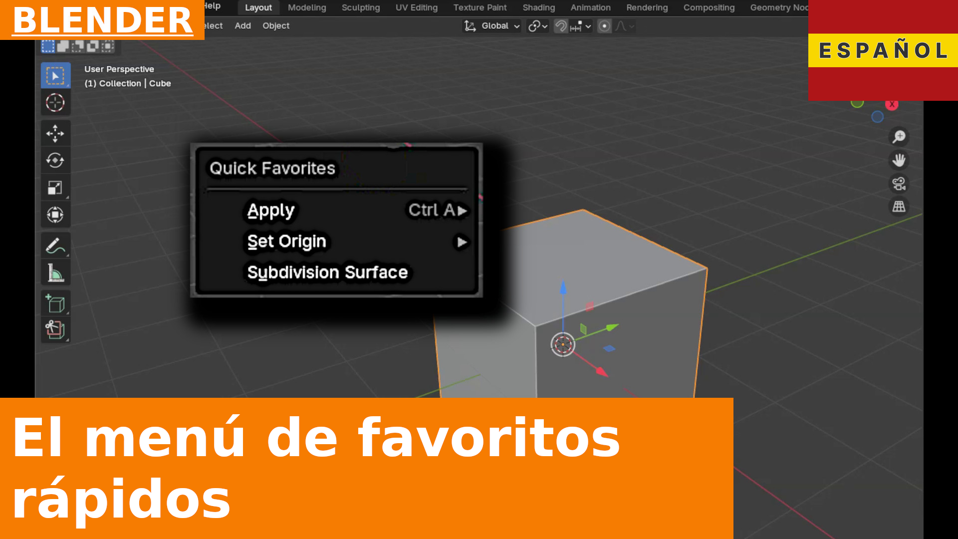 Blender Quick Tip: la tecla Q y el menú Quick Favorites