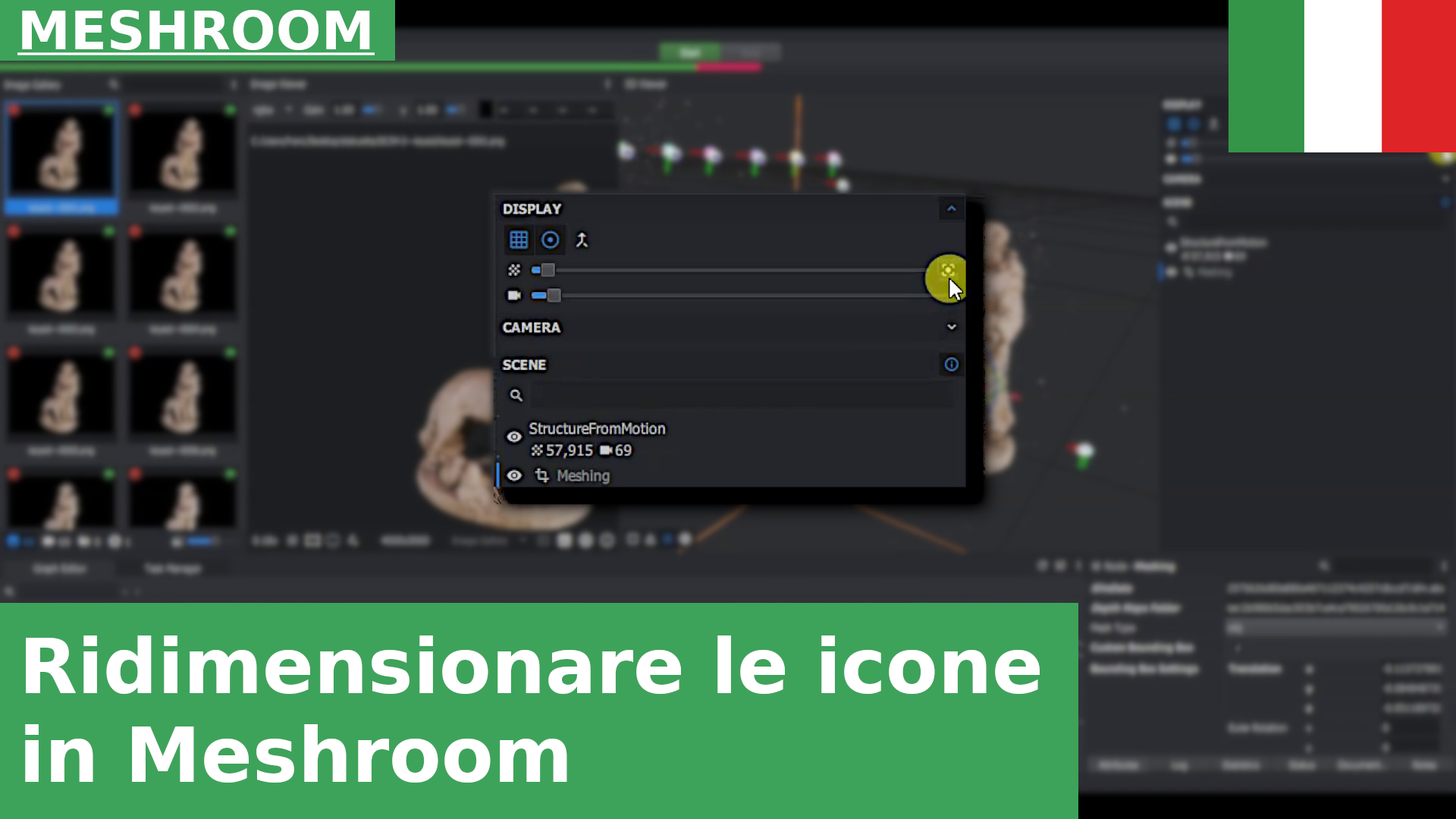 Meshroom Quick-Tip: come ridimensionare le icone delle telecamere e dei punti