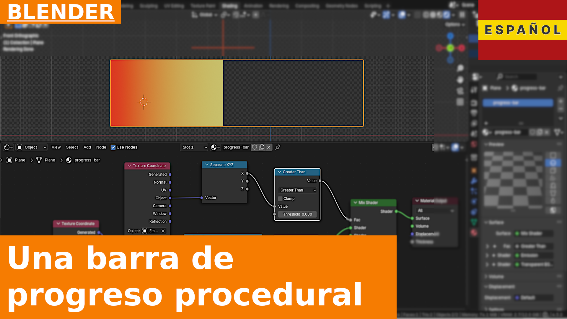 Cómo crear una barra de progreso procedural con Shader Nodes y un Empty | Tutorial de Blender