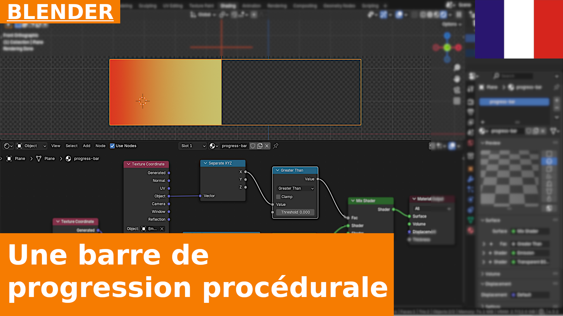 Comment créer une barre de progression procédurale avec des Shader Nodes et un Empty | Tutoriel Blender