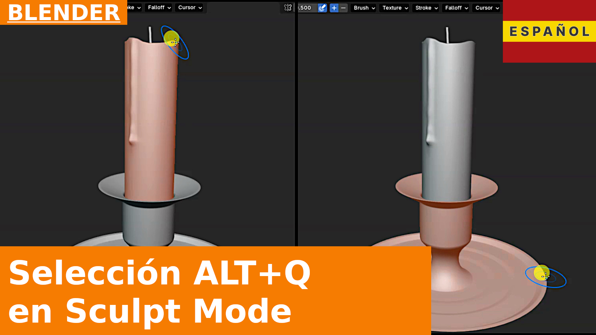 Cómo cambiar el objeto seleccionado en Sculpt Mode con ALT Q | Tutorial de Blender