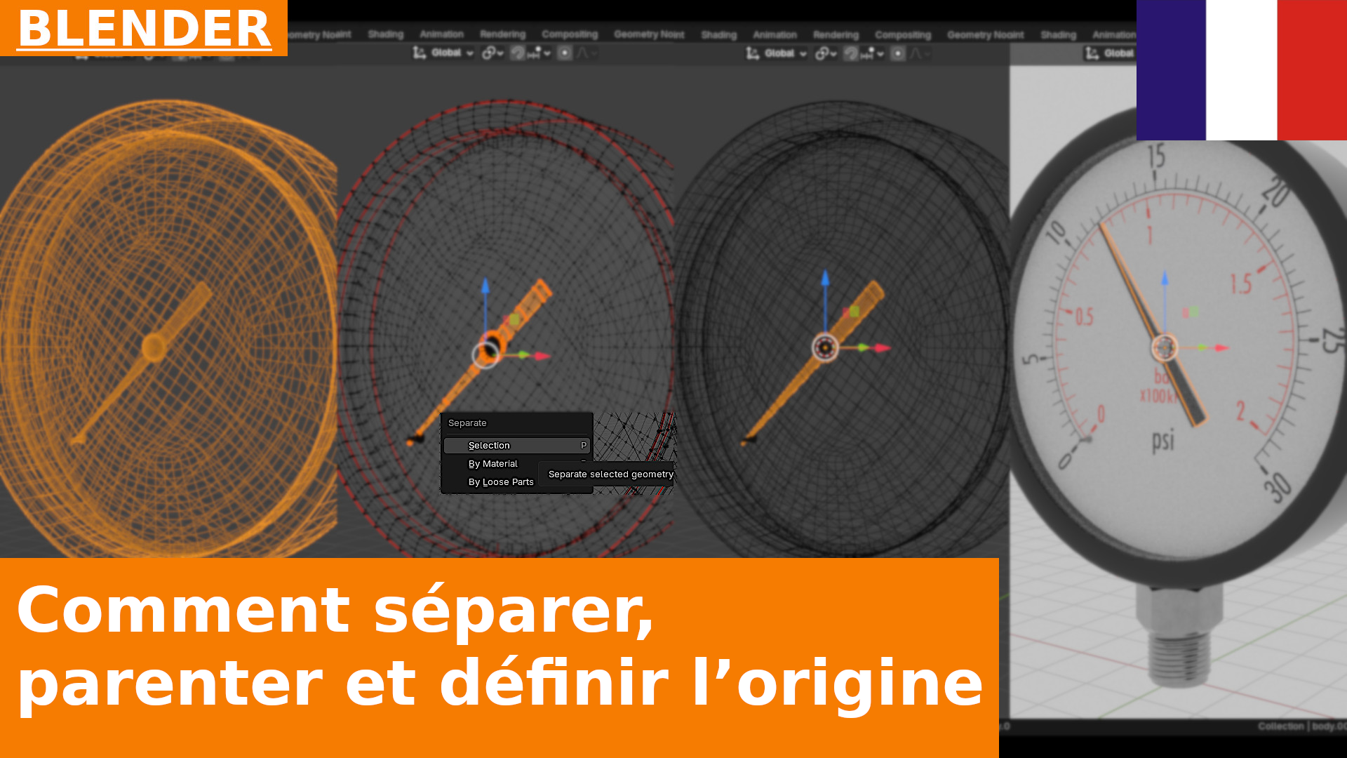 Comment séparer des parties d’objets, définir leurs origines et les parentéser dans Blender 4.5 | Tutoriel pour débutants
