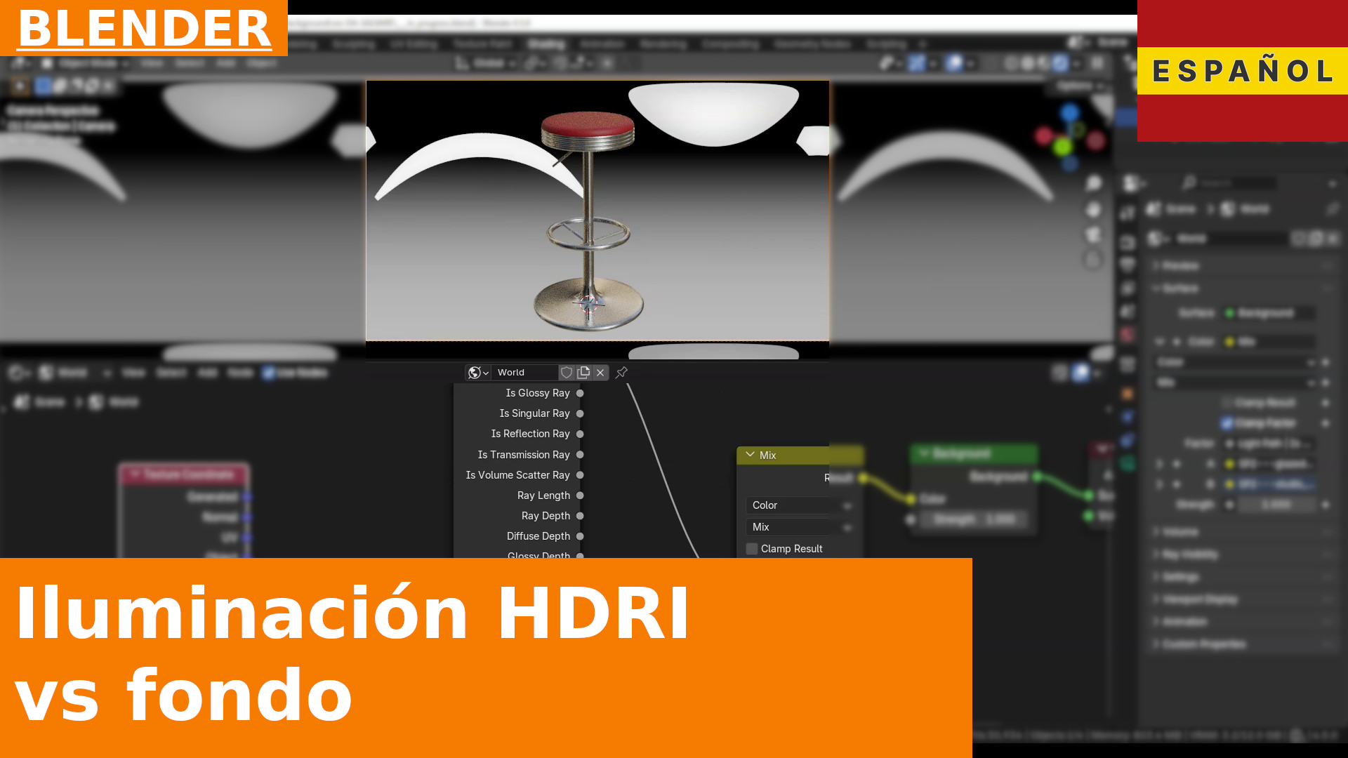 Cómo usar una imagen de fondo diferente de la HDRI que ilumina la escena en Blender 4.5