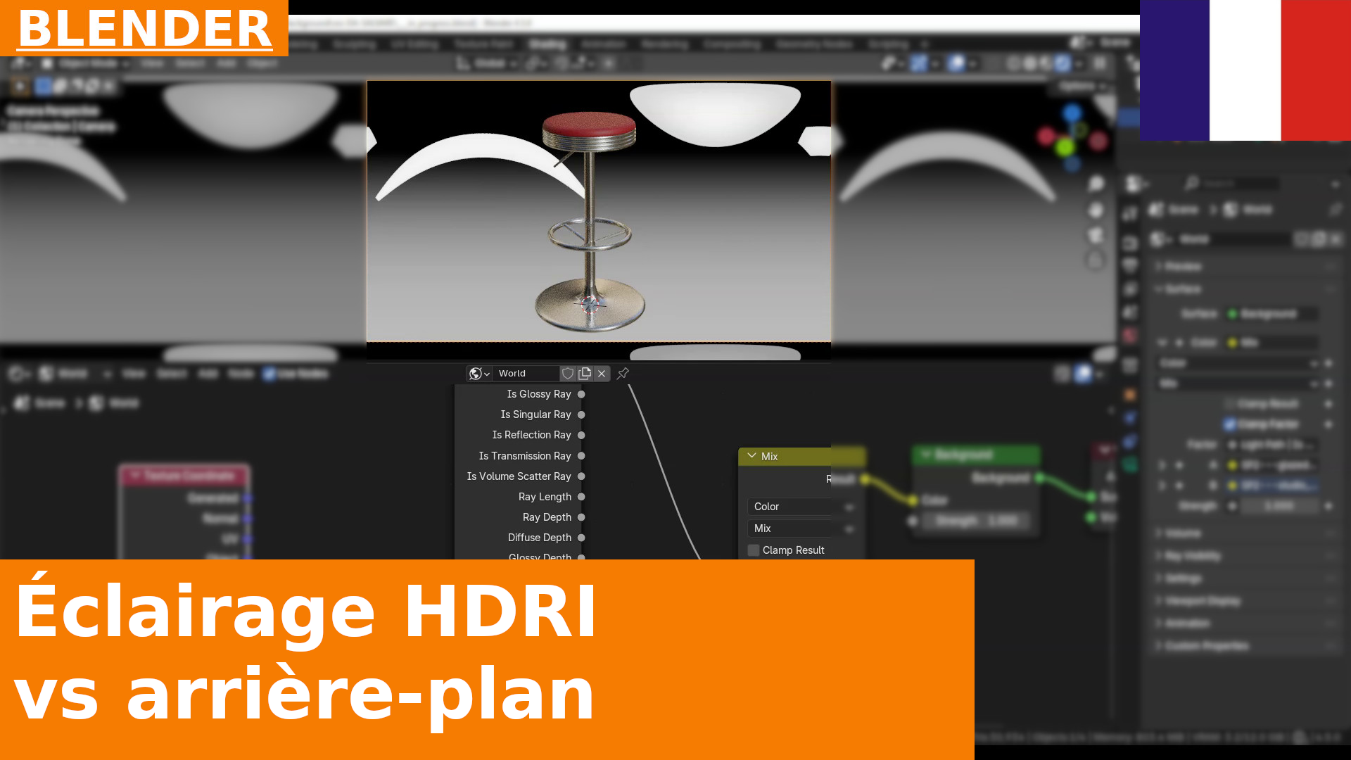 Comment utiliser une image d’arrière-plan différente de l’HDRI qui éclaire la scène dans Blender 4.5