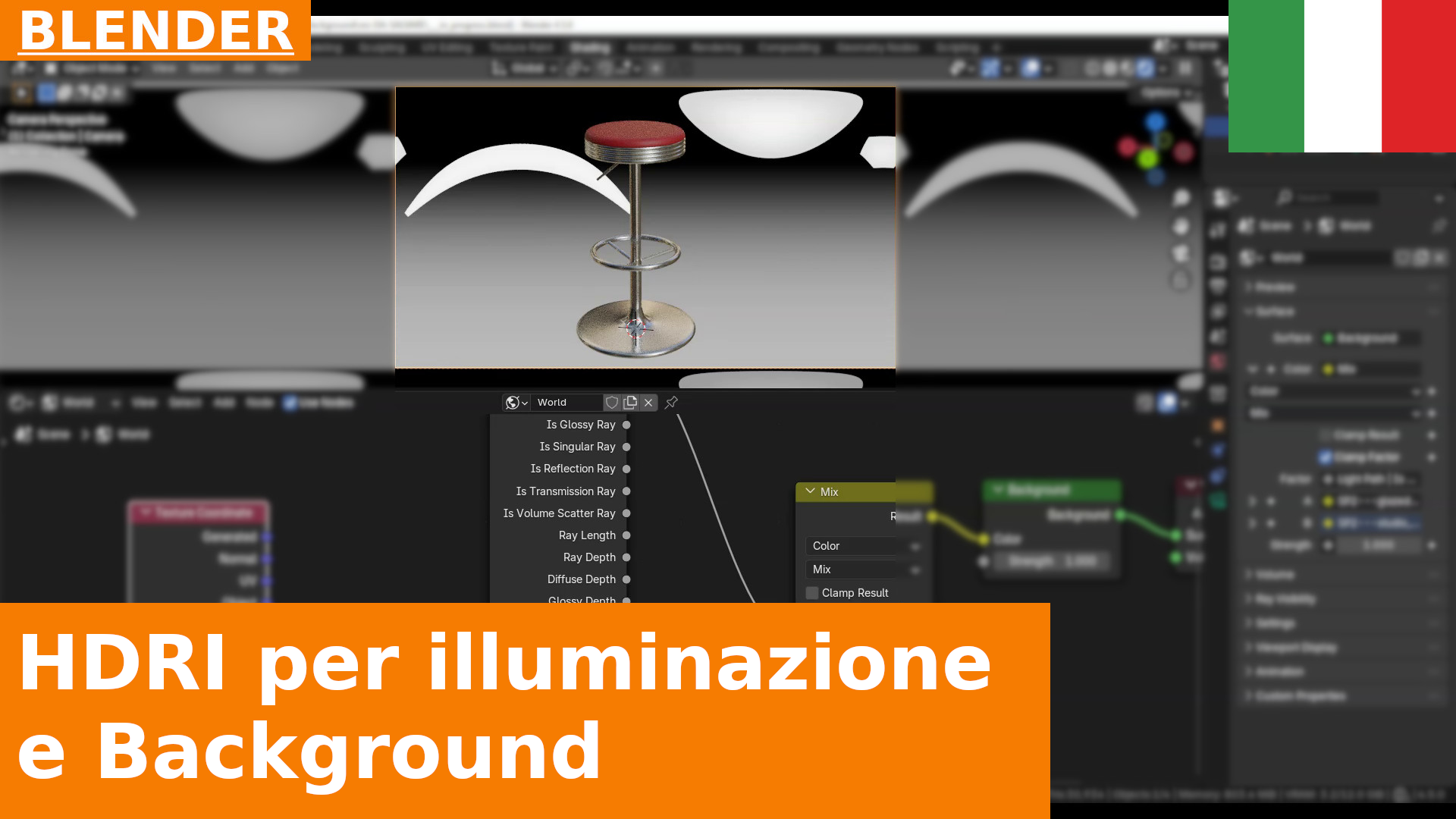 Come usare un’immagine di sfondo diversa da quella HDRI che illumina la scena in Blender 4.5