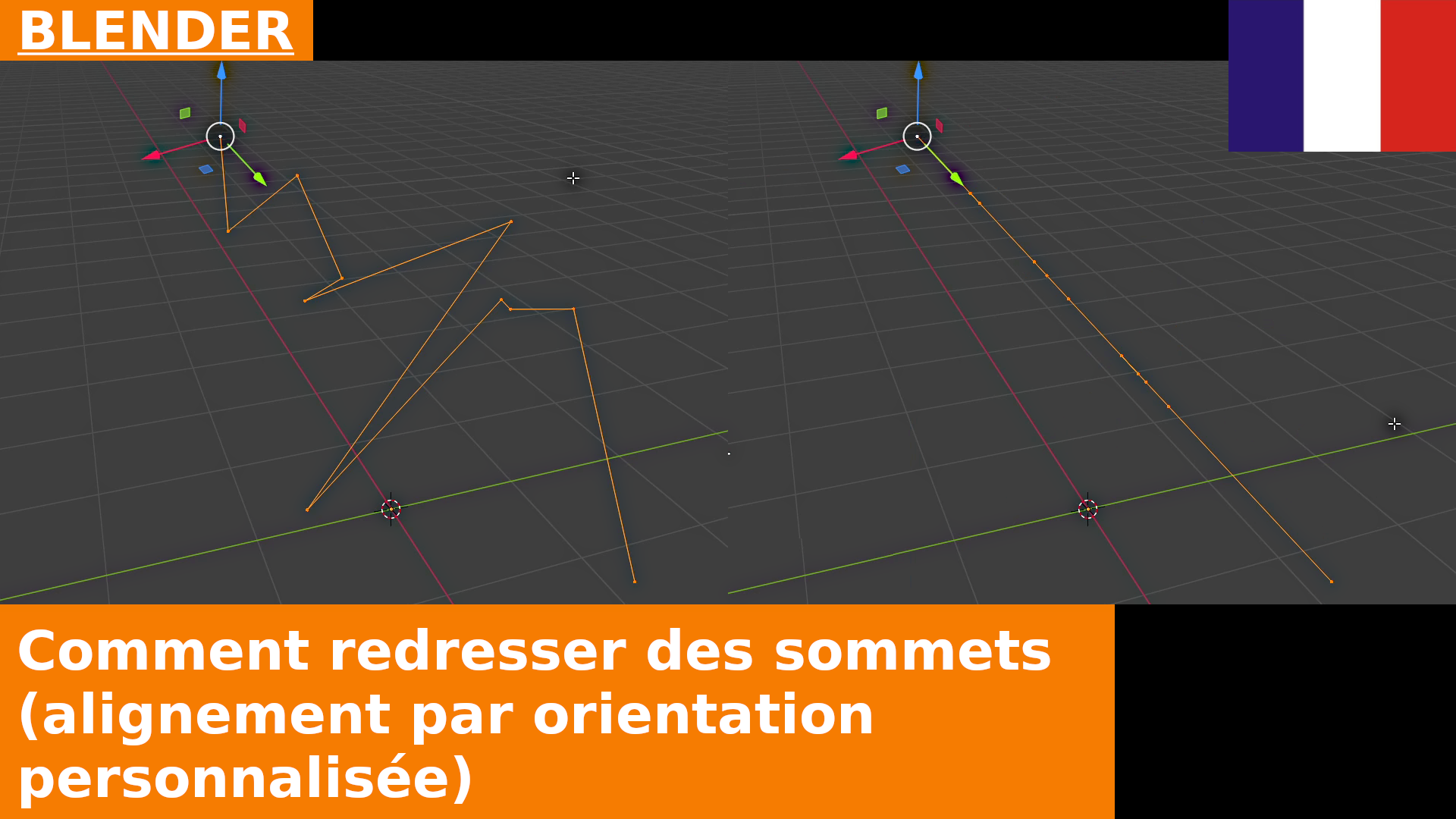 Comment aligner des vertices entre deux points en utilisant une orientation personnalisée dans Blender | Tutoriel