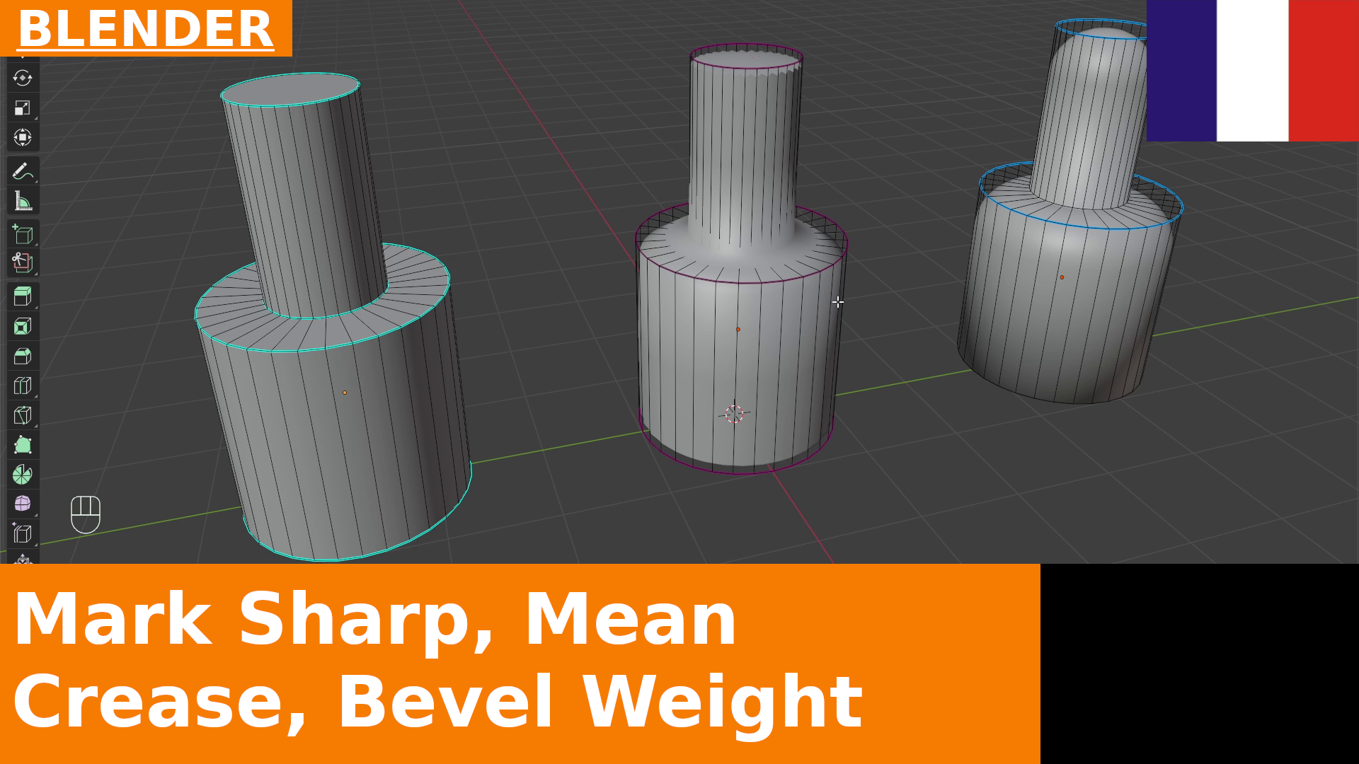 Mark Sharp, Mean Crease et Bevel Weight dans Blender | Tutoriel Basique