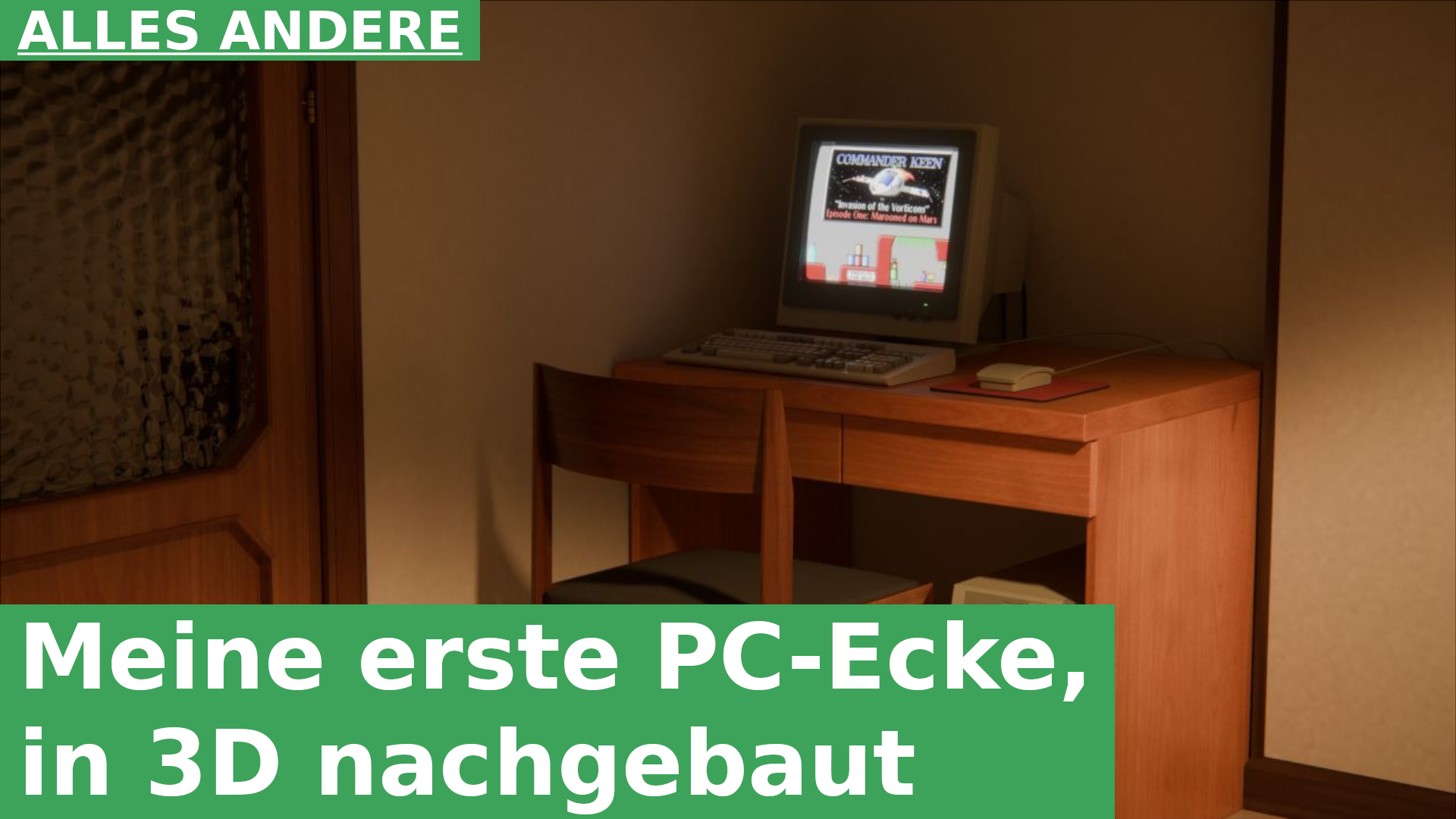 Meine erste PC-Ecke, in 3D nachgebaut